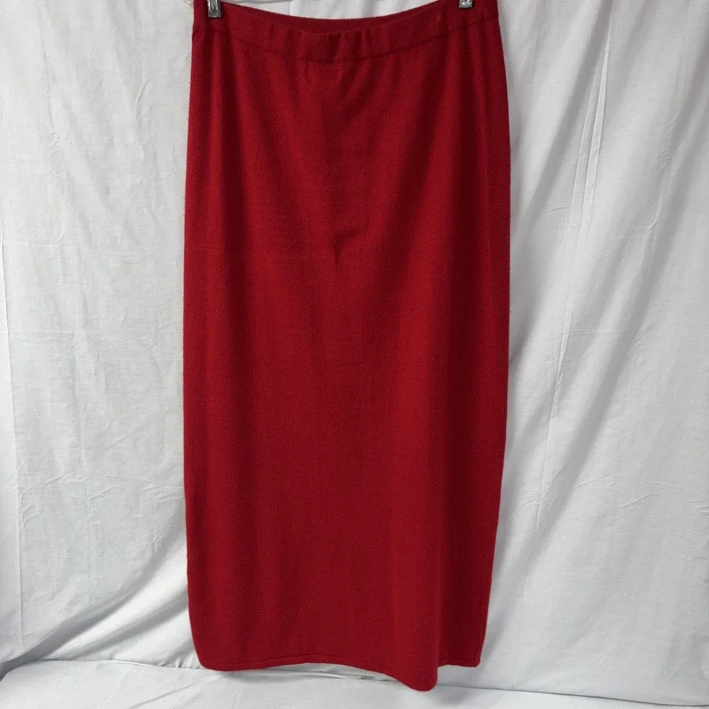 Requirements Vintage Sweater/Maxi Skirt Set Women’s Sz L/M Red Embroidered